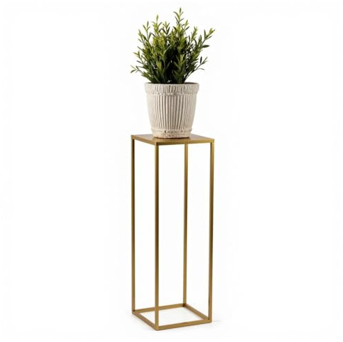 FRAMADO - Pflanzenständer Ferro - 24x24x100cm - Farbe Gold - für Zimmerblumen - Metallregal - Dekorativer Tisch - Blumenständer - für Zimmerecke, Wohnzimmer, Balkon