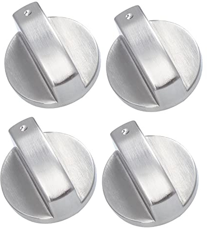 SHINEOFI Boutons De Commande En Alliage De Zinc Métal 8mm 45° Pour Cuisinière à Gaz 4 Pièces Remplacement Robuste Usage Cuisson Solide