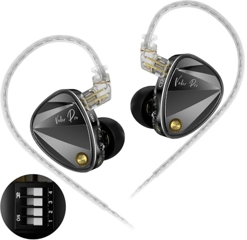 KZ Vader Pro in-Ear Monitors Gaming Earbuds, Triple Dynamic Driver IEM with 4 Tuning Switches, Clarity in All Frequency Stereo Sound Comfortable Noise Isolating Earphones for Stage and Studio (Nomic)
