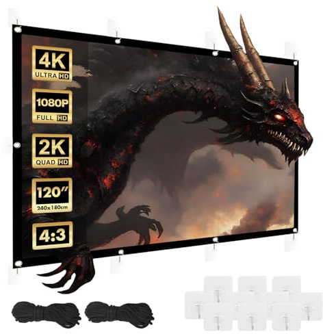 Schermo di proiezione Maclean, 120, 240x180cm, cornice 4:3 da 25mm, ganci di tensione, MC-169