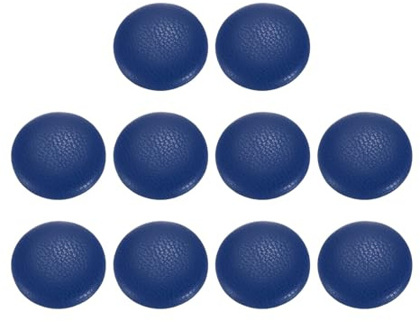 QUARKZMAN 10 stycken PU-läder runda knappar, 18 mm diameter metallskaft hantverk ersättningssömningsknappar för kläder, dekoration, gör-det-själv-tillbehör (blå)