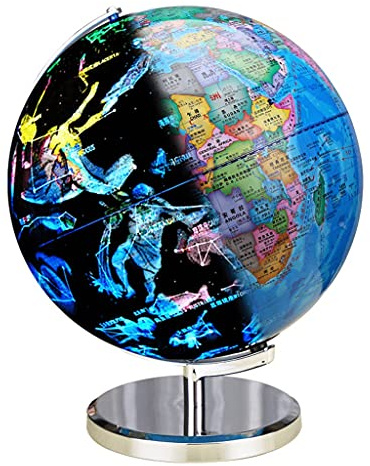 YHEIANJ Globo geográfico 4 en 1 Globo Interactivo LED con Constelaciones iluminadas por la Noche AR Globos educativos del Mundo con Soporte de Metal Globo Inteligente G