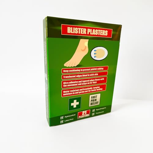 Blåsplåster för fötter – 21 st hydrokolloid blåsplåster bandage gel kudde dynor steril självhäftande sårförband lämplig för hälfot och skyddshud – hälpaket