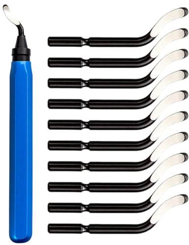 11Pcs Deburring Tool, Pipe Deburring Tool for 3D Printing and Metal, Includes 1 Tool and 10 Blades, Ideal for DIY and Industrial Use
