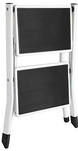 Zerodis Ristorante Ausiliario Design In Metallo Resistente Con Base Antiscivolo Sgabello A 2 Gradini Con Ampio Pedale E Apertura Con Una Mano Per Scaletta Pieghevole Per Casa E Ufficio