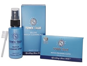 Town Talk Deluxe Watch Cleaning Kit, Cleaning Spray and Polishing Cloth, Professional-grade Formula