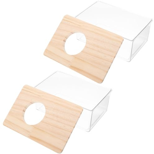 MUCKLILY 2 Stück-Pack Transparente Acryl Badewannen für Chinchillas und Meerschweinchen mit Glatter Oberfläche Sicher zum Spielen und Baden im Zuhause oder Zoofachgeschäft