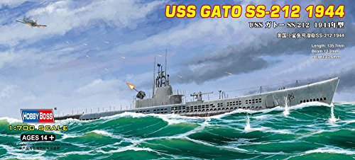 Hobbyboss 1:700 Scale USS SS-212 Gato 1944 Model Kit (Grey)
