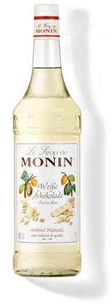 MONIN Sirup Weiße Schokolade 1,0 l | White Chocolate Geschmack für Latte Macchiato, Cappuccino, Kaffeespezialitäten und Dessertkreationen