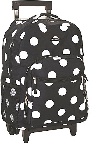 Rockland Rucksack mit Doppelgriff, 43,2 cm, Schwarz, Schwarze Punkte