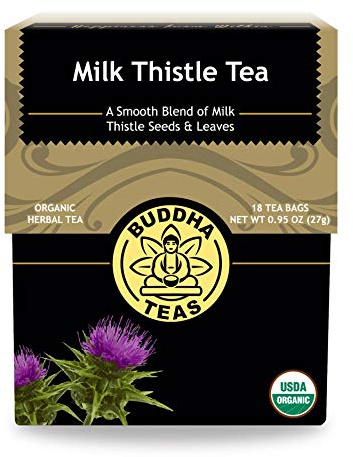 Buddha Teas - Organic Milk Thistle Tea - Herbal Tea - Single Ingredient - Mild, Earthy, Nutty Taste - Enjoy Hot or Cold - Caffeine Free - 100% Kosher & Non-GMO - 18 Tea Bags (Pack of 1)