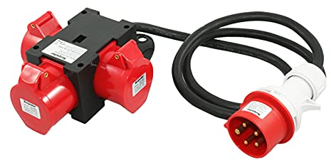 SOLARTRONICS CEE Adapter 16A 3 x 400V 16A Starkstrom Baustromverteiler Stecker Verteiler 5-polig IP44 91445