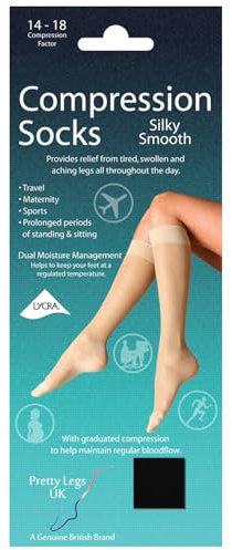 Ladies Pretty Legs Silky Smooth Compression Socks DJ4S Black