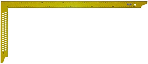 Snickarvinkel, gul, med monteringshål, 1000 mm x 380 mm