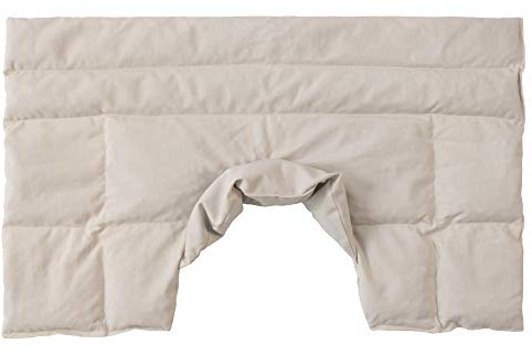 Johanniskernkissen Schulter & Nackenkissen mit Kragen für Nacken, Rücken, Schulter - Körnerkissen als Wärmekissen (rohweiß, Johannisbeerkerne)