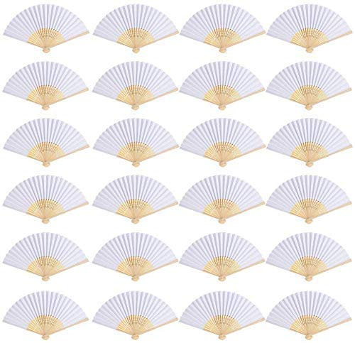 Tomkity 60 Ventagli Matrimonio Personalizzati Bianchi di Carta Regalo Gadget per Matriomonio Invitati