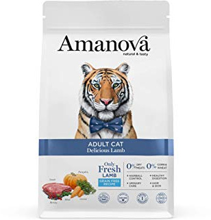 Amanova Cibo Secco Super Premium per Gatti Adulti Gusto Agnello - 100% Naturale, ipoallergenico e monoproteico - Grain Free - Cruelty Free - Formato da 1,5 kg