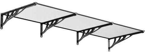 The Fellie Rain Canopy Door Canopy Awning Straight Front Door Canopy for Outdoor Window Porch Shade Patio Roof Cover UV Protection (L270xW90xH28cm, Black)