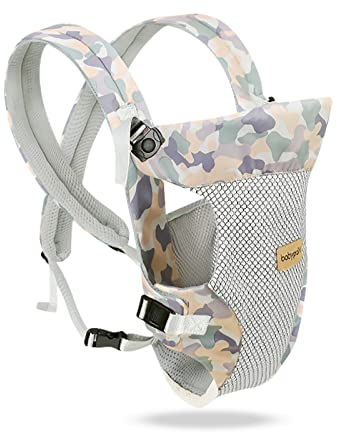 SONARIN Leichte Atmungsaktive Babytrage,4-in-1 3D Air Mesh Ergonomisch Babytragetasche Kindertrage Baby Tragesystem für Neugeborene ab Geburt 0-36 Monate,Bauchtrage Rückentrage(Camouflage)