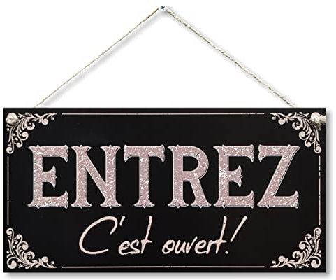 CARISPIBET Entrez enseignes de décoration Affiches décoratives pour la Maison enseignes de Bienvenue 15 x 30 cm