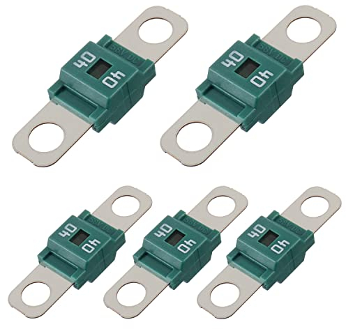 BOJACK Fusible Midi à courant élévé Bolt-on Fusible 40A Amp Vert pour voitures, camions, véhicules de construction, bus, caravanes (lot de 5 40A)