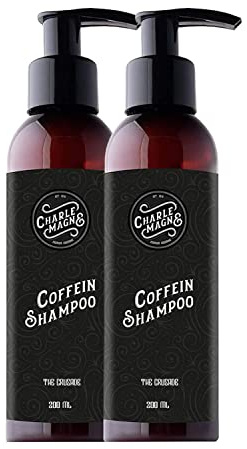 Charlemagne Koffein Shampoo 2er Set für Herren – 2 x 200 ml - Coffein Shampoo Gegen Haarausfall - Haarseife Haarausfall - Haarshampoo Herren