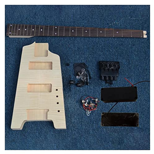 41 Zoll Halbfertige Kopflose E-Bass-Gitarre, Mahagoni-Korpus Und Palisander-Griffbrett Mit Aller Hardware Fachmann E-Gitarren-Bausatz