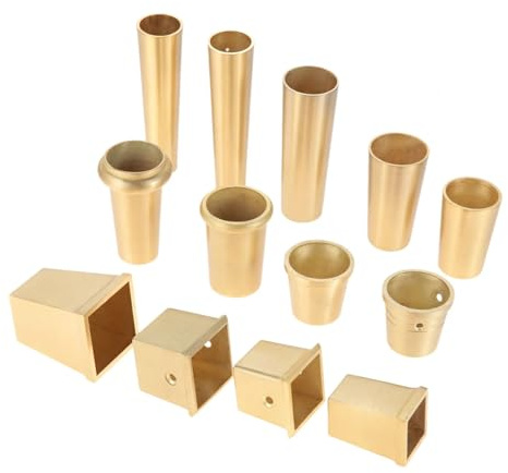 ZALINA Brass Copper Cabinet Leg Furniture Fittings Gold Cover Chair Feet Protector Sofa Leg Tube Metal Cup Furniture Leg Tip Cap 2pcs (Color : 1)