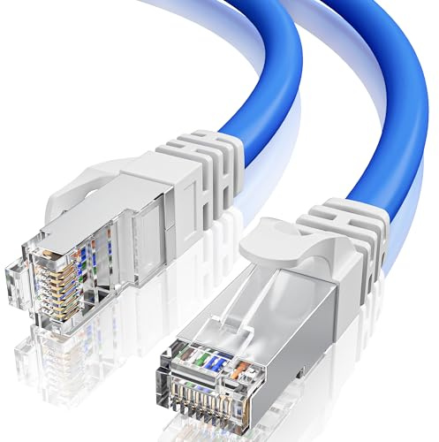 Network Cable 5m Cat 6A High Speed Internet Cable, FTP Shielded Broadband Ethernet Cable, Gigabit Internet Data Connection, 550MHZ Long LAN Cable 5 meter, RJ45 Patch Cable for Router Modem Switch