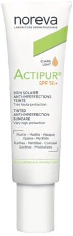 Noreva Actipur solaire anti-imperfections spf50+ teinté claire 30ml