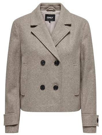 ONLY Cappotto femminile ONLFREJA Cappotto, Meringa Mocha. Dettagli: mélange, L