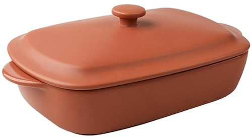 TUSIMI Ceramic Casserole Dish with Lid,33oz Covered Rectangular Baking Dish with Lid,Deep Casserole Cookware Bakeware,Oven Safe and Dishwash Safe