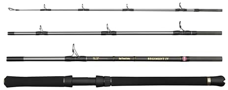 Penn Regiment IV Boat Travel Rod, Saltwater Angler Fishing Rod for Sea Fish Cod, EEL, Bass, Pollock, Mackerel, Shark, Strong Leightweight & Versatile Holiday Rod, Silver, Fast Ambidextrous Carbon Rod