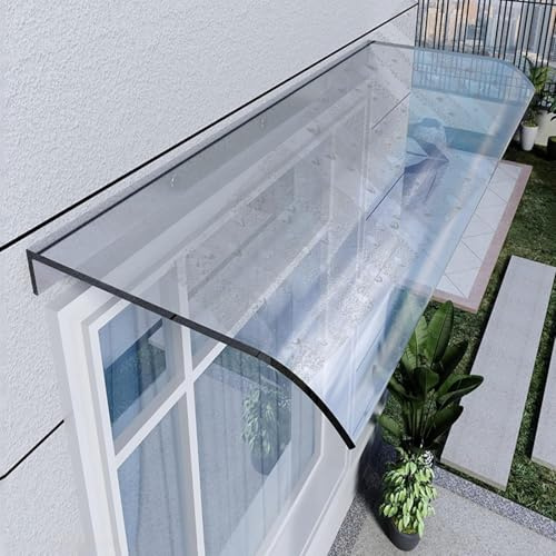 Haustür Vordach, Markise Fenster, Kellerfenster Abdeckung Regenschutz, Transparentes Pultvordach für Haustür, Uv Regen Schneeschutz für Tür Fenster Veranda(40 * 160cm)