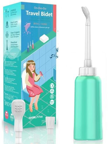 Giural Tragbares Bidet Für Die Wochenbett Intimhygiene, 500Ml Intimdusche Für Frauen - Peri Flasche Für Krankenhaus Tasche Mutterschaft Essentials,Grün