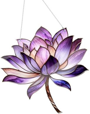 Blumen-Sonnenfänger,Blumen-Sonnenfänger, Acryl-Blumen-Fensterbehang, Sonnenfänger-Ornament, lila gebeizter Lichtfänger, Dekoration für Weihnachtshochzeit