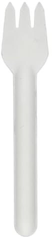Monouso | 50 Tenedores de Caña de Azúcar, 16cm, Color Blanco, Desechables, Compostables, Cumpleaños, Fiestas, Eventos, Estilo Natural, Elegante, Camping, Picnic
