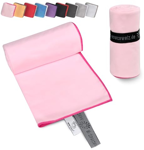 Wowtowelz kompaktes Mikrofaser Handtuch, Reisehandtuch, Sport- Fitnesshandtuch, Strand- Badetuch, leicht u. schnelltrocknend, (Pink, 145 x 70 cm)