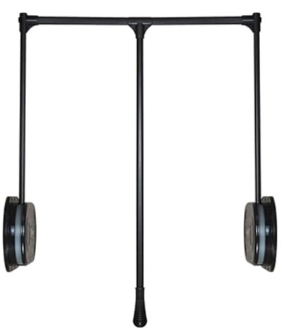 YCOVSFP Ausziehbare Garderobenstange, Verstellbarer Kleiderbügel, Soft-Reset, Platzsparend, Doppelt Dämpfendes Puffer-Aufhänger-Aufbewahrungssystem, Platzsparend, Belastbar 30 Kg(734-1114mm)