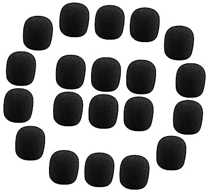 ibasenice 40pcs Sponge Covers for Mic Lapel Microphone Covers Mic Windproof Practical Accessories for Singing and Speaker