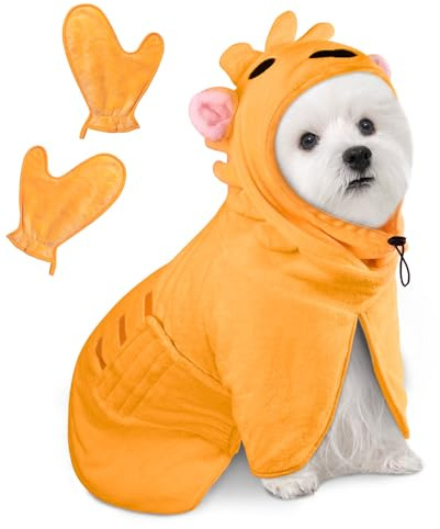 JOLOV E Dog Trockenmantel, super saugfähige Hundehandtücher zum Trocknen von Hunden nach dem Baden, weicher Haustiermantel, Handtuch, verstellbar, Haustier-Bademantel für Bad, Schwimmen