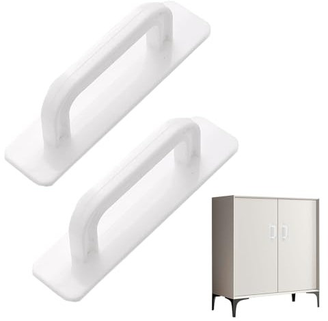 banjiabb 2 Stück Selbstklebende,Griffe,Weiß,Balkontürgriff,Außen,Terassentürgriff Außen,Möbelgriffe Weiß,Selbstklebende,Griffe,Fur,Küchenschränke,Kleiderschrank,Fenster,Glastüren,Schubladen