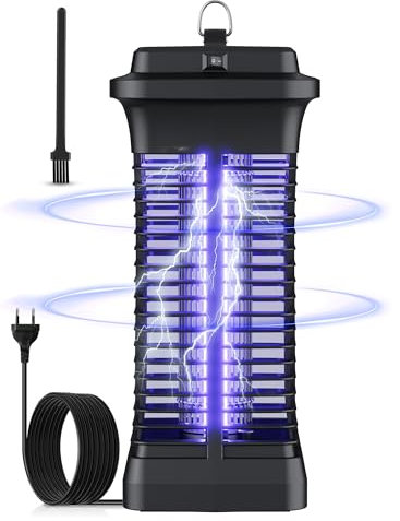 Lampada Antizanzare Elettrica, 6W Elettrica Ammazza-zanzare Portata Effettiva 30m², Ammazza-insetti Elettrico con Interruttore e Cavo da 1,2m, Uccide Efficacemente gli Insetti Volanti per Uso Interno