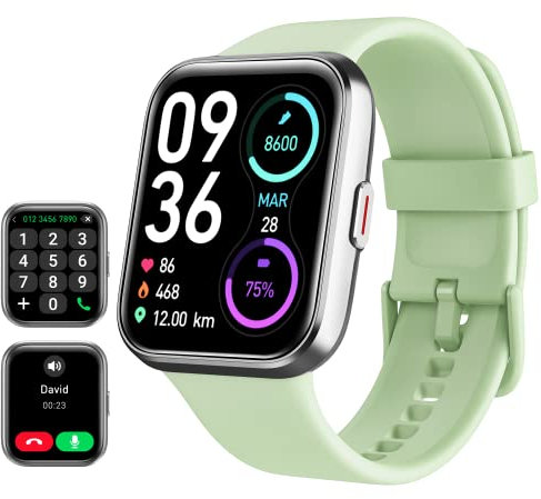 Reloj Inteligente Hombre con Llamadas y Voz de Alexa, WhatsApp Notificaciones, 1.8 Smartwatch Hombre con SpO2/Pulsómetro/Monitor de Sueño, 110 Modos Deportes, IP68 Pulsera Hombre para iPhone Android