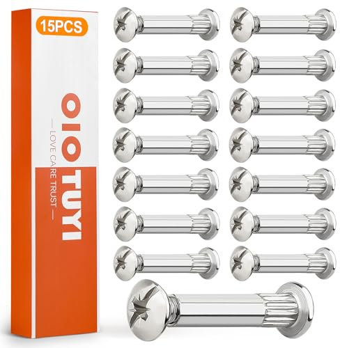 OioTuyi 30 Stück M6 Hülsenschrauben & Möbelverbinder (32-42mm), Verbindungsschrauben Set für Möbe, & Schränke, Schrankverbinder, Möbelverbindungsschrauben, Möbelverbinder Schrauben