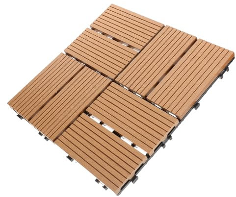 Mipcase Dekorative Für Außenbereich Interlocking Terrassendielen Für Balkon Garten Und Terrasse Einfache -installation Wetterfest Und Hellgelb