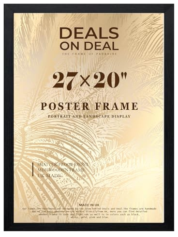 DEALS ON DEAL® Flat 27x20 in Poster Frames Photo Picture Frame Jigsaw Puzzle | Mdf Wooden 27 x 20 in | Large 685 x 508 mm | for Home Office Livingroom-Black