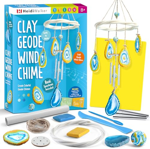 Byncceh DIY Ton Windspiel Bastelset Kinder – Kreatives Basteln Kinder 6 7 8 9 10 11 12 Jahre, Bastelset Kindergeburtstag & Geschenk für Mädchen
