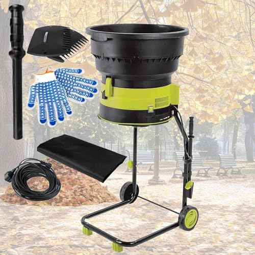 SSQUZA Elektro-Seilhäcksler,Gartenhäcksler Ohne Messer,Einstellbare Partikelgröße,8000rpm Häcksler,Trichterdurchmesser 54cm,Überhitzungsschutz,Für Gartenlaub,Hofreinigung,Kompostier,50m*Powercord