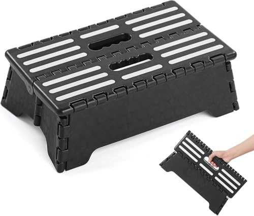 Folding Step Stool for Adults, Portable Small Stepping Stool 13cm Height, Heavy Duty 120KG Load Non-Slip Foldable Step Stools for Kitchen Bathroom Bedroom SUV RV Elderly Assistance